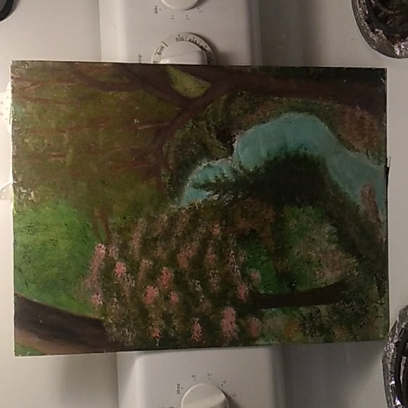 1989 River Flow Hand Painted Painting - Picture 5 of 6